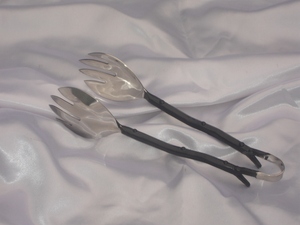 Argenterie artisanale indienne de qualité supérieure, en acier inoxydable forgé à la main, couverts de mariage, service à salade, ensemble de couverts - Product Image 3