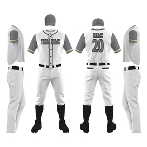 Uniforme de baseball imprimé avec logo personnalisé 2025 pour hommes, nouveau design, uniforme de baseball de bonne qualité, couleur unie, service OEM - Product Image 1