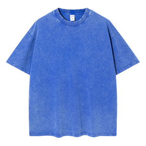 Camiseta de gran tamaño OEM Retro 100% algodón pesado para hombre, Dtg Camiseta con estampado, camiseta con logotipo, camiseta lavada con ácido de piedra para hombre - Product Image 5