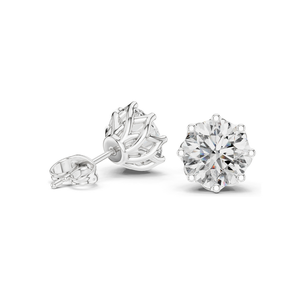 ต่างหูเพชรแล็บ 4 กะรัต คุณภาพ VVS-VS ระดับความใส EF  ทอง 18KT, 14KT, 10KT และเงิน 925  ทองชมพู, ทองเหลือง, ทองขาว และมอสซาไนต์ - Product Image 4