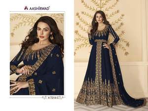 ชุดเดรสยาวแบบอนารากลีผ้าจอร์เจตต์เนื้อหนา ปักลายและประดับเลื่อม งานเย็บสำเร็จ ชุดแต่งงานใหม่ สไตล์งานเลี้ยง - Product Image 2