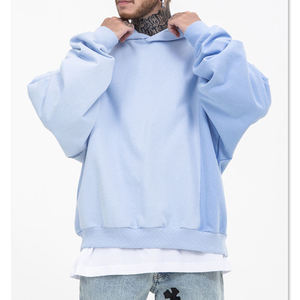 Bajo moq logotipo personalizado en blanco sudaderas con capucha de invierno pullover estilo bloque de color de gran tamaño hombres peso pesado sudaderas con capucha y sudaderas - Product Image 4