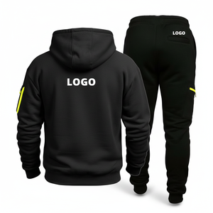 ชุดวอร์มผู้ชายแบบมีฮู้ด สไตล์สตรีทแวร์ ทรงเข้ารูป สีพื้น สำหรับฤดูใบไม้ร่วง ปรับแต่งได้ |   ชุดสองชิ้นผ้าไนลอน/คอตตอนพิมพ์ลายระบายอากาศได้ดี - Product Image 2