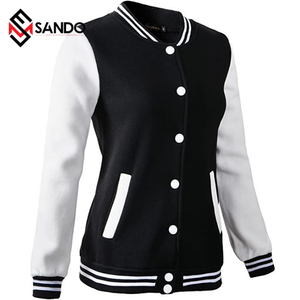 Chaquetas universitarias OEM de alta calidad para mujer, parches bordados con logotipo personalizado, remache de rayas de camuflaje, el mejor precio, forro de viscosa - Product Image 1