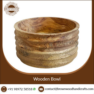 Juego de 3 cuencos de madera de mango de diseño único, cuencos de madera hechos a mano, acabado seguro para alimentos de primera calidad, suministro al por mayor - Product Image 3