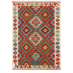Alfombra Kilim de Maimana, Afganistán, 120 x 84 cm, Decoración de Pared - Product Image 1
