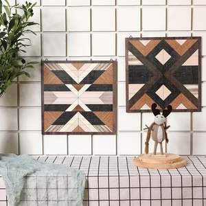 4 Pieces Wood Wall Art <b>Wooden</b> Decor Western Wall Decor Diamond <b>Sign</b> Farmhouse Home Wall Art Prints on Wood - Product Image 6