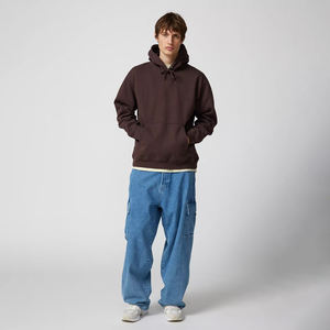 Sweat-shirt à capuche uni en coton 100% pour homme, personnalisable avec logo brodé, style streetwear, en gros - Product Image 4