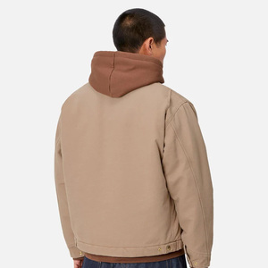 แจ็คเก็ตผ้าแคนวาสผู้ชายซิปขึ้นกลางแจ้งฤดูหนาว12ออนซ์แจ็คเก็ตดีทรอยต์พอดีตัว - Product Image 4