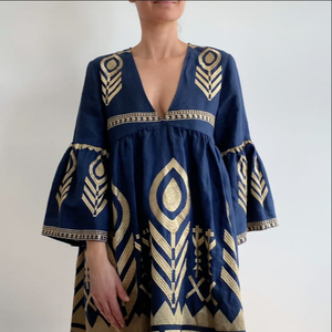 มาใหม่ชุดลำลองผู้หญิงปาร์ตี้แขนยาวกับชุดเย็บปักถักร้อยมือ - Product Image 5