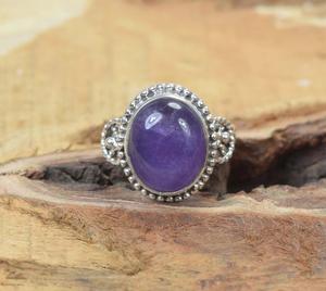 Bague fine en argent 925 faite à la main pour femme avec pierre précieuse d'améthyste coupe ovale Source directe pour mariage ou usage quotidien - Product Image 2