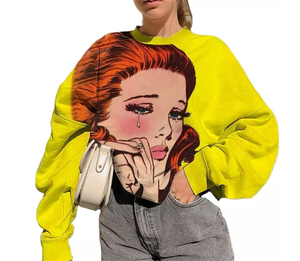 Sweat-shirts à manches longues pour femmes de qualité supérieure, imprimés sur mesure, nouvelle collection hiver, polyester/coton, streetwear - Product Image 3