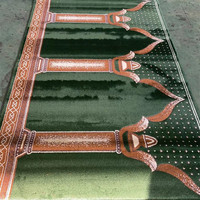 Tapis de prière musulman de luxe imprimé 3D rouge, à poils coupés, à poils longs, extra épais, personnalisé, doux, Wilton, en rouleau