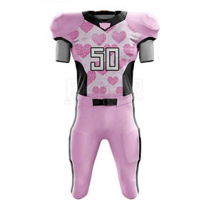 Uniforme de fútbol americano impreso con logotipo personalizado, tejido de poliéster de alta calidad, tecnología de secado rápido adecuada para la práctica - Product Image 1