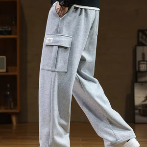 Autumn New Sweatpants <b>Men</b> Multi-Pockets Drawstring Cotton Casual Track Pant Male Loose <b>Trousers</b> Straight Trending - Product Image 2