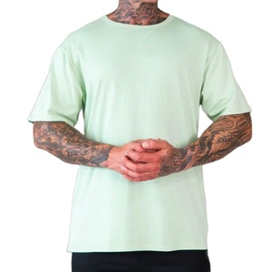 Camiseta Deportiva de Manga Corta para Hombre, Lisa, Teñida, 100% Algodón, Ecológica, Transpirable, de Secado Rápido, con Logotipo Personalizado, en Blanco, para Entrenamiento en el Gimnasio, Gran Venta - Product Image 5