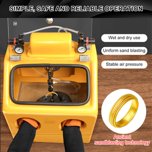 Máquina de chorro de arena manual de mesa doble Boasta, esparcidor de agua helada húmeda y seca, equipo de fabricación de joyas de oro Dental sin polvo - Product Image 3