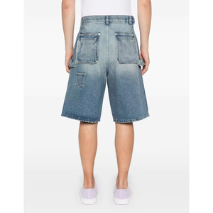 Custom Baggy Fit Short Mens Doble Rodilla Carpintero Estilo Algodón Moda Street Wear Hip Hop Casual Wash Denim Jean Shorts Tendencia - Product Image 5