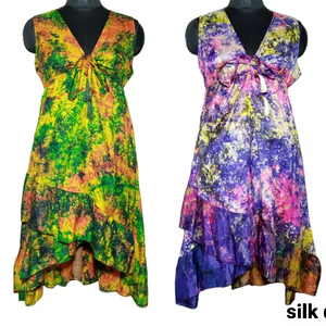 Vestidos Tie Dye de moda más vendidos para mujer, encantadores vestidos de seda 100% perfectos para fiestas, bailes y bodas. - Product Image 2