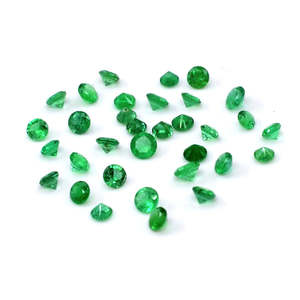 Émeraudes zambiennes naturelles, rondes calibrées de 4 mm, pierres précieuses facettées naturelles, prêtes à l'emploi pour la création de bijoux. - Product Image 1