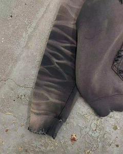 Sweat à capuche surdimensionné unisexe 100% coton personnalisé Vintage délavé à l'acide en éponge française délavé au soleil pour hommes - Product Image 6