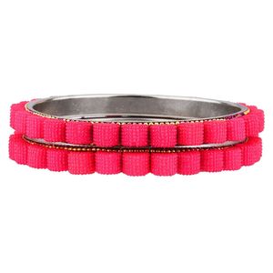 Ensemble de bracelets de mariée en cristal plaqué argent de style indien Bollywood pour femmes - Product Image 6