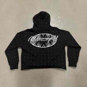 Diseño de alta calidad personalizado Street Acid Wash Vintage DTG Print Hoodie Oversized Rhinestone Hoodie para hombres - Product Image 4