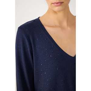 Blusa Casual con Cuello en V y Manga Corta con Logotipo Frontal, 100% Poliéster, Corte Regular, 220g - Product Image 3