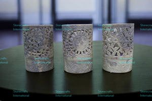 Most Selling Marble <b>Bakhoor</b> <b>Burner</b> with Decorative Patterns for Incense & Aromatherapy Diffuser From India - Product Image 5