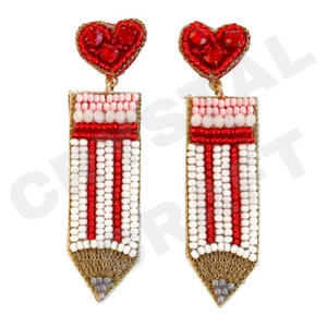 Katie S Kreations Pendientes colgantes con cuentas de Estilo Vintage Naranja Blanco Azul para mujeres para bodas Días patrióticos y conmemorativos - Product Image 5