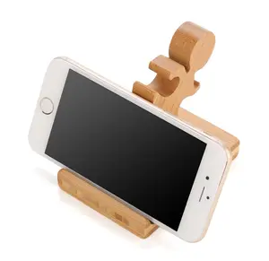 Support de téléphone portable Support de téléphone en bois de bambou et support de téléphone mignon Compatible avec iPhone 11 Pro X Plus 8 7 6 Ipad et tablettes