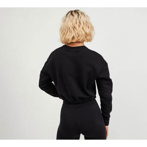 Conjuntos de sudadera con capucha y cremallera personalizados para mujer, con parche bordado, de invierno, lisos, para fitness, con top corto - Product Image 2