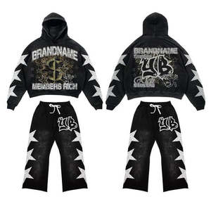 Sudadera con capucha personalizada de calidad superior para correr, conjunto de pantalón de gimnasio de gran venta, ropa de calle personalizada, chándal con estampado de pantalla de otoño - Product Image 6