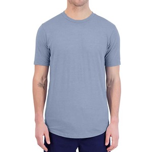 เสื้อยืดผู้ชายทรงหยดน้ำแนวฮิปสเตอร์ชายโค้งยาวด้านหลัง - Product Image 4