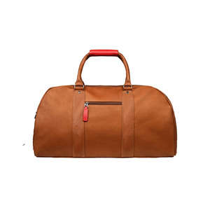 Sac polochon de week-end en cuir PU végétalien personnalisé sac polochon de voyage décontracté et pliable à panneaux fermeture éclair en cuir véritable pour le quotidien - Product Image 2