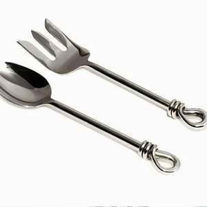 HANDICRAFT Wooden Hendel Antique Quality Top Selling Metallic <b>Salad</b> Server Set Spatulas <b>Spoons</b> Made in India - Product Image 4