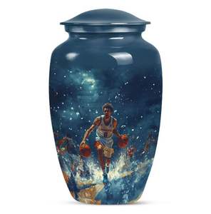 Urna Funeraria de Aluminio con Grabado Clásico Más Vendida, Diseño Elegante con Arte Conmemorativo Tradicional - Product Image 1