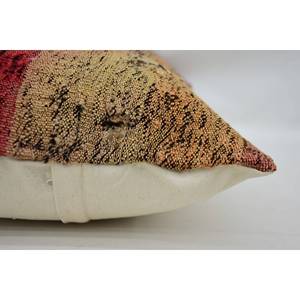 Luxury 16x24 Inch Beige Kantha Patchwork Wool Pillow Woven Vintage <b>Fluffy</b> Embroidered Printed Rustic Design for <b>Bedding</b> Floors - Product Image 4
