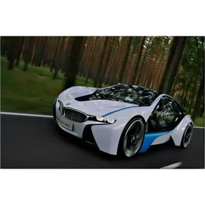 Impresión en Lienzo de un Auto Conceptual BMW Blanco de Fida en un Bosque de Pinos - Product Image 6