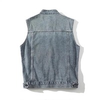 Oem Premium 2025 Nouveau Gilet en jean slim rétro de haute qualité pour hommes Gilet en jean sans manches Gilet en jean décontracté