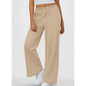 ชุดวอร์มฤดูหนาว รับสกรีนโลโก้ตามสั่ง บริการ OEM กางเกงจ็อกเกอร์และชุดออกกำลังกาย กางเกงขายาวทรงตรง กางเกงวอร์มทรงหลวมสำหรับผู้หญิง - Product Image 4