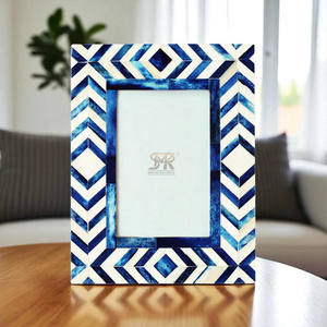 Créez des espaces élégants : incrustation d'os artisanale motif Taj pour cadre – Décoration contemporaine haut de gamme personnalisable pour la maison - Product Image 1