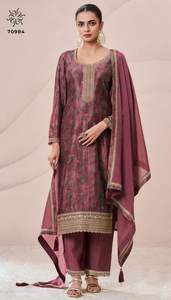 Chinon imprimé numérique de qualité supérieure à la demande avec fabricant de costume Salwar brodé d'Inde - Product Image 5