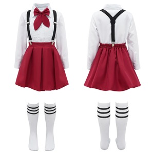 Camisa de uniforme escolar para estudiantes y niñas adultas, tirantes superiores, falda, calcetines, traje de actuación en escenario, disfraz de colegiala de algodón - Product Image 2
