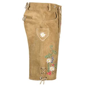 Elegante 2025 recién llegados para hombre tradicional bávaro Lederhosen patrón sólido estilo alemán pantalones cortos de Color personalizado Vintage - Product Image 3