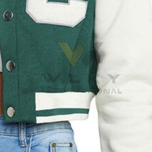 Chaqueta con letras recortada personalizada para mujer, chaqueta con letras recortadas de Material duradero, chaqueta con letras cómoda - Product Image 4