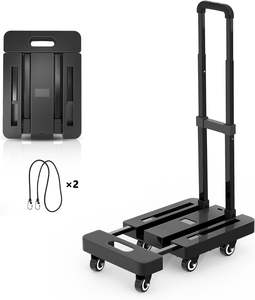 विभिन्न परिदृश्यों के लिए प्रतिस्पर्धी मूल्य वाली काली 6-पहिया उच्च भार क्षमता वाली फोल्डेबल हैंड ट्रॉली - Product Image 1