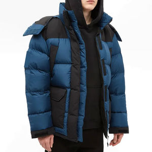 Chaqueta acolchada con cuello levantado Unisex duradera impermeable Spandex/poliéster burbuja abajo logotipo personalizado espesor fino para hombres - Product Image 1