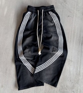 Pantalon large personnalisé de haute qualité, 100% coton, pour hommes, style streetwear, avec strass, coupe ample, pantalon décontracté pour hommes - Product Image 1