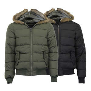 Chaqueta acolchada de invierno para hombre, abrigos reflectantes de algodón grueso impermeables con capucha de piel sintética, novedad - Product Image 1